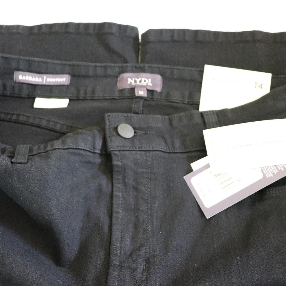 NYDJ Barbara Bootcut Black Jeans Size 14 NWT